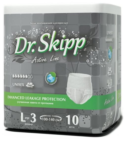 Трусы впитывающие Dr. Skipp Active Line L3 100-140 см (10 шт.)